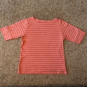 Christopher & Banks Pink and White Striped Shirt